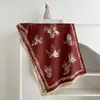 Lenço borboleta vintage estilo francês para outono e inverno, xale grande feminino, cashmere sintético, jacquard dupla face, macio, grosso e quente