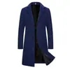 Venta al por mayor de fábrica Abrigo de lana para hombre para otoño e invierno Gabardina de corte slim de longitud media para hombre Ropa exterior de lana Artículo con gran stock durante todo el año