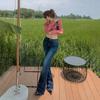 Yc & Pantalones Acampanados Sexy de Cintura Baja Retro Americano Jeans Microelásticos Slim y Versátiles para Mujer Nuevo Estilo Otoño e Invierno