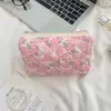 31291 Bolsa de Maquillaje de Mano Acolchada Fresca para Niña de Gran Capacidad Linda Almacenamiento Estuche con Cremallera para Estudiante