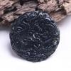 Pendente Dragão e Fênix de Jade Tinta de Xinjiang para Homens e Mulheres Jade Preto Verde Jade Serpentino Cinto de Jade Pingente de Jade Magnético Atacado