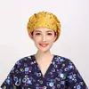 Touca de enfermeira estampada, touca de sala de cirurgia 100% algodão, combinada com uniforme de enfermeira floral, touca de trabalho médica, touca à prova de óleo para comércio exterior