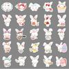 51 Pegatinas de Conejo Deseante Sanrio Dibujo Animado Lindo Tarjeta Goo Cuenta de Mano Decorativa Vaso de Agua Carcasa de Teléfono Móvil Pegatinas de Papa Pequeña