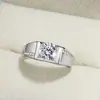 Suministro Directo de Fábrica Anillo para Hombre de Plata S925 Piedra Única Bisel Moda Joyería de Lujo Accesible