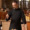 Uniforme de Cocina de Chef de Hotel para Hombre, Ropa de Manga Larga para Otoño e Invierno, Ropa de Trabajo Blanca Espesa para Restaurante