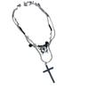 Dulce Estilo Cool Spice Girl Collar Cruz Doble Capa Mujeres Collar Choker Cadena Clavícula Accesorios Alta Gama 2024 Nuevo Estilo