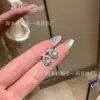 Atacado de fábrica pequenos brincos vermelhos de departamento material perigoso natural brincos de jade azul água S925 prata esterlina moda simples pequenos brincos frescos