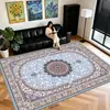 Tapete de chão estilo persa Amazon transfronteiriço, cobertura total de área grande, fácil de manter, tapete de mesa de centro, tapete de cachemira sintética para sala de estar e quarto