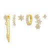 Conjunto de Brincos de Moda Transfronteiriça Europeia e Americana Brincos Pregos para Osso da Orelha Pingente de Borla Luxo Acessível Brincos de Zircônia Brincos para Mulheres