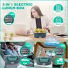 Lonchera eléctrica portátil para uso transfronterizo, adecuada para el hogar y el coche, lonchera autocalentable, no necesita agua, lonchera eléctrica enchufable para calentar