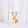 Sacola de Doces Sacola de Embalagem para Presente de Natal Estampa de Alce Sacola de Compras para Roupas Sacola de Papel Kraft com Hot Stamping Branco