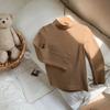 Camiseta Base Cepillada para Niñas, Nueva Camiseta Base de Manga Larga de Color Sólido con Cuello Semi-Alto para Niños Pequeños, Primavera y Otoño