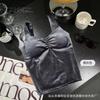 Chaleco térmico de terciopelo dorado para otoño e invierno para mujer, cuello en V, tirante interior con almohadilla en el pecho, para usar por dentro y por fuera, top con pliegues en la espalda, ropa interior de belleza