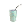 Taza mini de acero inoxidable de 3 oz para licores, taza de coche portátil, taza de café con pajilla de vacío para sublimación