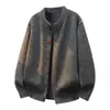 Suéter Cardigan Casual para Hombre Primavera y Otoño 2026 Nuevo Cuello Redondo Estilo Perezoso Tejido