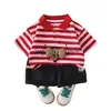 Verão Novo Estilo Camisa Polo Manga Curta Gola Lapela Terno Bebê Estilo Coreano Roupas de Verão Conjunto de Duas Peças para Meninos e Meninas Roupas Infantis Atacado