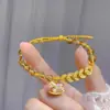 Pulsera de Torre de Cristal con Imitación de Dinero de los Cinco Emperadores para Mujer, Nueva Cuerda Trenzada Hecha a Mano, Regalo para Novia en su Año del Zodiaco