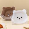 Livrinho Vermelho Prato do Mesmo Estilo Desenho Animado Urso Transparente Prato para Cuspir Ossos Doméstico Fofo Lanche Plástico Lancheira Fruteira