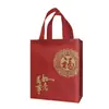 Bolsa de Regalo de la Suerte Color Rojo Jujuba Engrosada Más Vendida Bolsa de Regalo de Alta Calidad Bolsa Trasera Bolso de Mano No Tejido Bolsa para Tabaco, Té, Vino