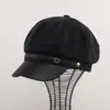 Nueva gorra octogonal de lana estilo retro británico para principios de otoño en Corea, sombrero de pico de moda casual marca C