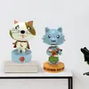 Figuras de Animales para el Hogar de Resina Dibujos Animados Creativos Adornos de Escritorio con Cabeza Móvil Gatitos, Cachorros y Conejos Hechos a Mano