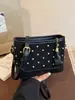 Bolso acolchado de moda transfronterizo para mujer 2025 Nuevo Bolso cruzado versátil casual de nicho con diamantes Bolso tipo cubo de estilo popular para mujer