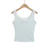 Camisola feminina rosa com base oca, roupa externa para verão, design de nicho, sexy, renda, top curto