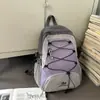 Mochila Nueva de Bloques de Color Otoñales, Casual y Versátil, Mochila Exterior de Gran Capacidad, Bolsa Deportiva Coreana con Cordón, Ligera