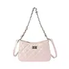 Bolsa pequena de corrente com padrão de losangos, moderna e versátil para mulheres, novo estilo 2026, bolsa tipo "dumpling" de ombro inspirada em Chanel, bolsa tiracolo elegante e estilosa