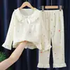 Pijamas Nuevos para Niñas 2026, Primavera y Otoño, Finos de Manga Larga, Algodón Nube, Estilo Princesa, Ropa de Casa Moderna para Niñas