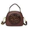 2025 Bolso Cruzado Nacional de Textura Transfronteriza Bolso de Hombro en Relieve Bolso Redondo Pequeño para Madres de Mediana Edad Bolso de Mano Versátil para Viajes