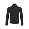 Camiseta interior de punto de manga larga y cuello alto para hombre, primavera y otoño, con rayas verticales texturizadas, color liso, elástica, ajustada