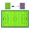 Tabela Tática de Futebol Dobrável Couro PU Magnética Quadro de Treinador Jogo de Treinamento Juvenil Quadro de Explicação Tática Conjunto Tabela Tática de Futebol