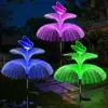 Lámpara Solar de Medusa de Fibra Óptica Colorida LED Decoración de Paisaje para Jardín y Patio Luz Ambiental Luz de Enchufe para Césped