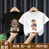 Camiseta Casual de Verão Estilosa com Desenho para Meninos, Camiseta Básica para Bebês e Crianças Pequenas, Nova Camiseta Tendência de Manga Curta 100% Algodão 2026
