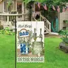 Bandera de Jardín para el Día de la Madre Transfronteriza Decoración para Fiesta Festiva al Aire Libre Bandera Colgante de Lino Rosa de Doble Cara Personalizada