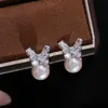 Accesorios DIY Aretes Elegantes de Perla con Clavo de Plata de Ley S925 Base para Arete Colgante de Arete Hecho a Mano Base de Plata Semiacabada 8-10 mm