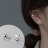 Nalan S925 Prata Esterlina Quatro-Mang Star Ear Clip Feminino Simples Nicho Glasmo Ear Holes Brincos de Estrela de Quatro Cantos M00519
