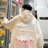 Moletom com Capuz Pesado Estilo Retrô Americano Gehua Masculino Primavera e Outono Forrado com Fleece Marca Tendência High Street Tamanho Grande Bordô Oversize