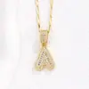 Colar Letra Inglesa Completo em Diamante Doce de Rocha Popular para Jardim de Infância Conjunto de Flores Letras de Cobre com Zircônia Banhado a Ouro Real Lote