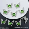 Nuevo accesorio de colgante de mariposa colorido con incrustaciones de diamantes de cristal para pendientes, pulseras, collares y componentes de aleación para joyería hechos a mano DIY