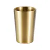 Caneca de Cerveja Coreana de Aço Inoxidável 304 de Parede Dupla Anti-Escaldante Corpo Reto Copo de Água Comercial Dourado Copo de Café para Churrasco