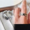 Anillo ZHIYUN de plata de ley 925 para mujer, joyería de nicho de lujo ligero, circonita blanca y negra que no se decolora, temperamento de alto nivel, transfronterizo