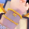 Tienda de Oro Mismo Estilo Pulsera de Calabaza Chapada en Oro Pixiu Trébol de Cuatro Hojas de la Suerte para Mujer, Pulsera de Lujo Ligero de Moda, Regalo para Novia