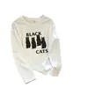 Camiseta de Manga Corta Bestseller de Almacén Lightning Manga Larga Mujer Otoño Invierno 2026 Holgada Gato Versátil Top de Pareja Comercio Exterior Transfronterizo