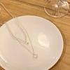 Nuevo collar coreano de perlas dobladas de doble capa para mujer, elegante y sencillo, cadena de clavícula con forma de hada y amor, accesorios versátiles para collar