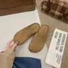 Mocasines cerrados de punta partida estilo francés para mujer, zapatos cómodos sin cordones con suelas gruesas, pantuflas de otoño con tacón fino