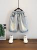 8028 Pantalones Cortos de Mezclilla para Niños 2026 Verano Nuevos Estilo Coreano Casual de Longitud Media para Niños Pantalones de Verano Modernos para Bebés