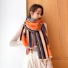Bufanda Nueva de Invierno Cálida Imitación Cachemira Bufanda de Largo Medio para Aire Acondicionado para Mujer Bufanda Retro con Borlas de Caballo