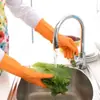 Guantes de limpieza de goma para lavar platos, guantes de cocina reutilizables, adecuados para lavar platos y limpieza del hogar, con forro de felpa y agarre antideslizante, guantes coloridos para servilletas, perfectos tanto para mujeres como para hombres - talla L